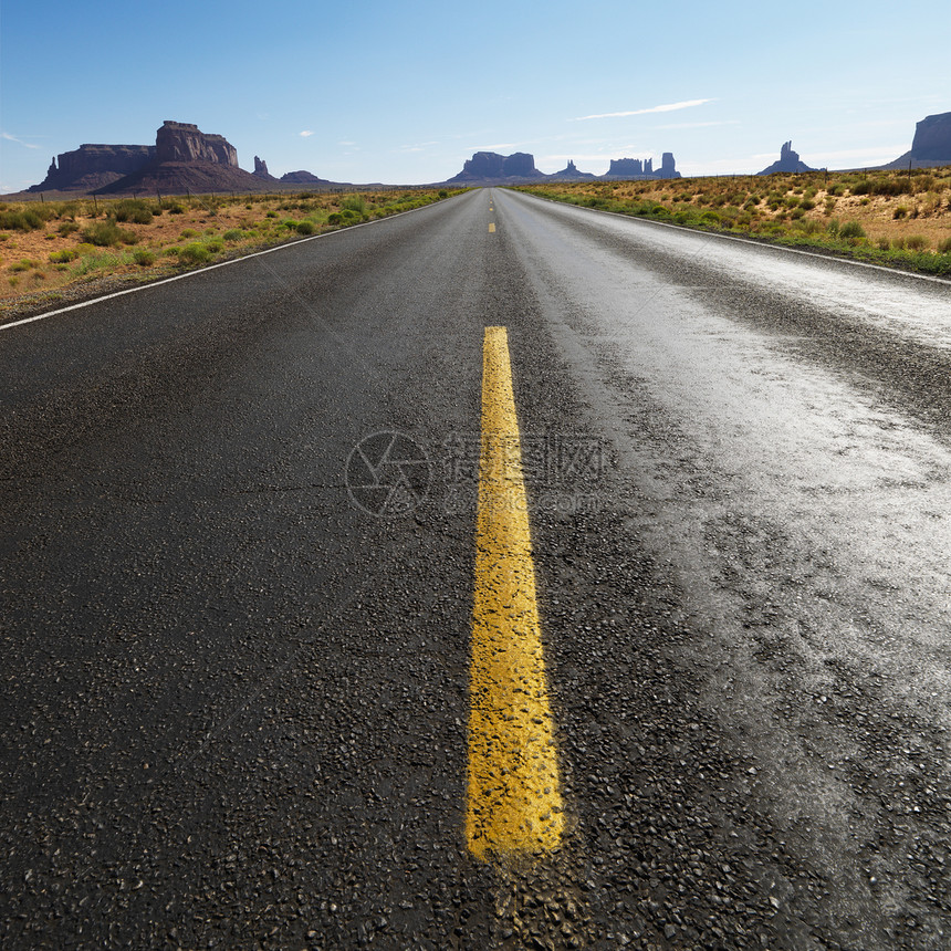 景色沙漠道路正方形地平线旅行旅游台面乡村沥青照片中心运输图片