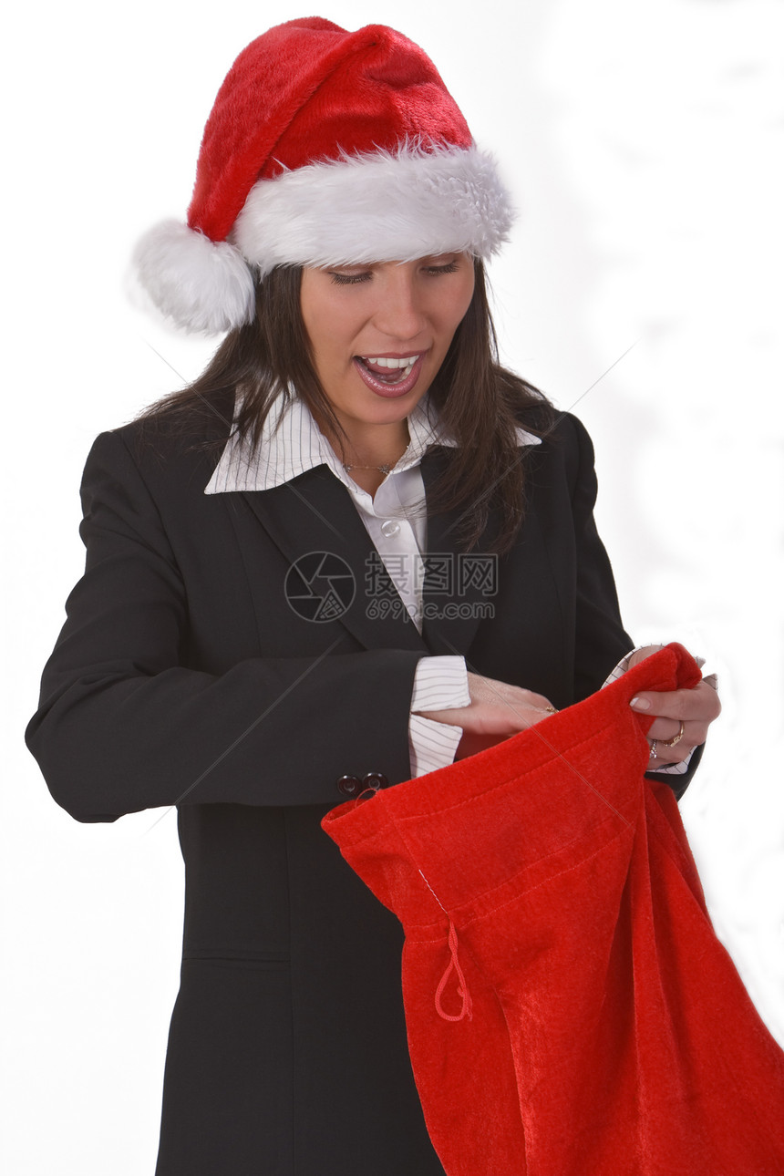 圣诞礼物的欢乐喜悦礼物惊喜套装幸福商务报酬帽子女性青少年图片