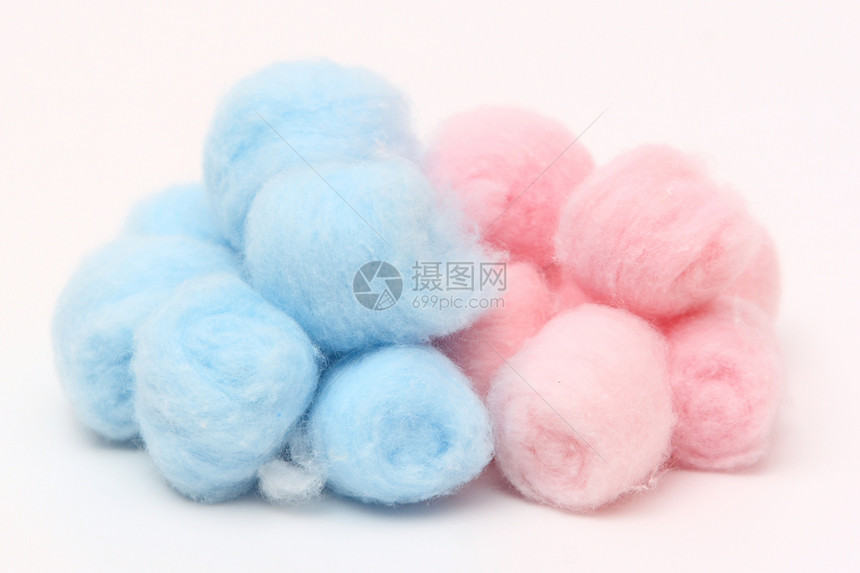 蓝和粉色卫生棉球团体打扫浴室药品蓝色医疗材料棉布洗澡圆圈图片