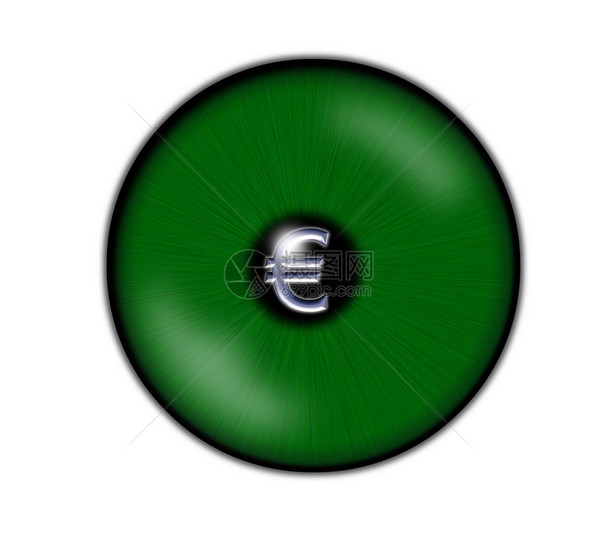 眼 目插图绿色货币瞳孔手表眼睛联盟商业图片