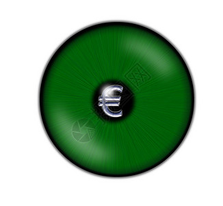 眼 目插图绿色货币瞳孔手表眼睛联盟商业背景图片
