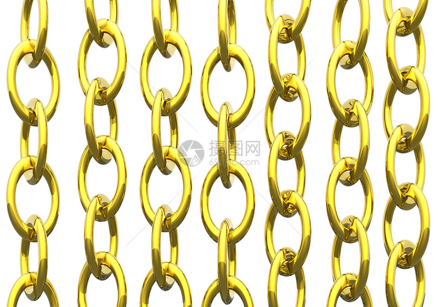 金子金属纽带束缚绑定链环反射奴隶插图白色戒指图片