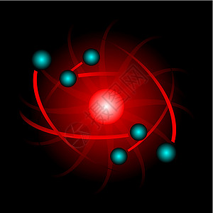 旋转门原子技术环绕电子化学物理核电站活力插图天体科学插画