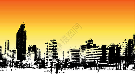 城市天线插图建筑学建筑背景图片