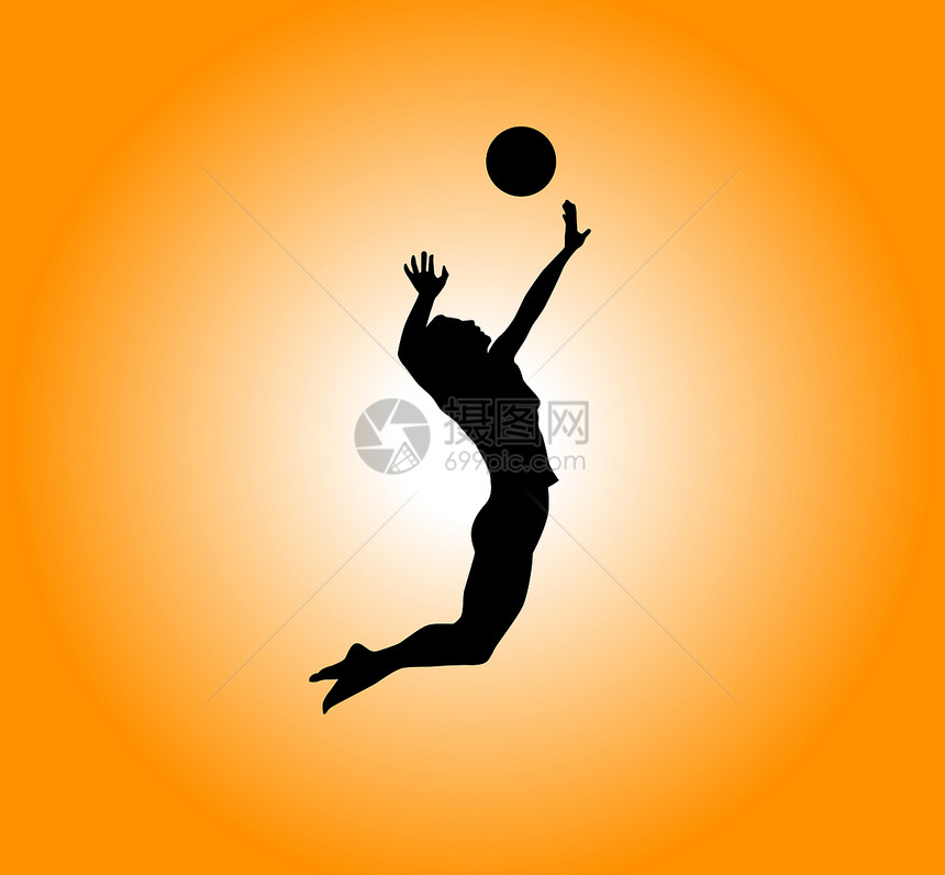 排球全体女士人员跳跃团队插图运动图片