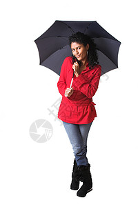 携带伞快乐的防雨罩高清图片