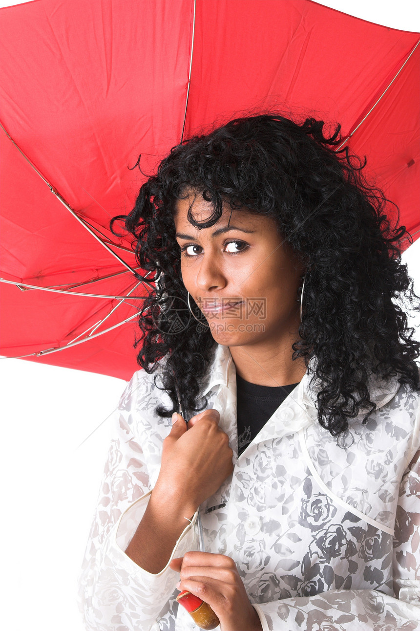 断下雨伞雨衣女性乐趣女性化黑色多样性图片