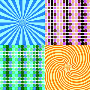 抽象背景正方形圆圈墙纸波纹彩虹格子背景图片