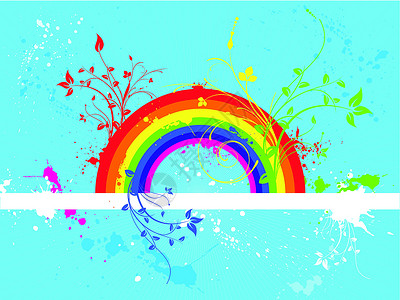 彩虹概念设计气泡元素插图背景图片
