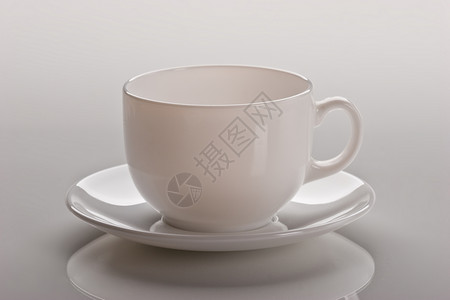 空杯子白色咖啡彩陶背景图片