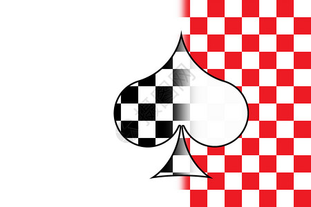 衬衣和棋盘黑色娱乐游戏红色插图正方形卡片白色背景图片