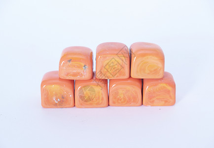 瓷骰子工艺宝石橙子作品风景正方形背景图片