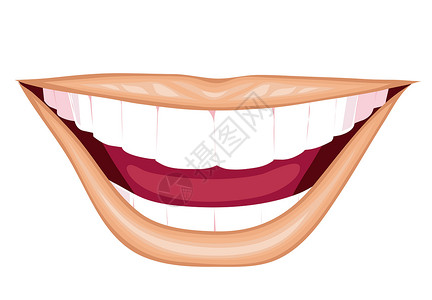 泡芙小姐笑容迷人的笑容口红牙齿舌头空腔幸福牙医欢乐插画