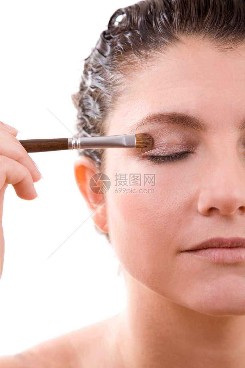 应用眼水化妆品脸颊眼影女性护理刷子皮肤眼睛女性化图片