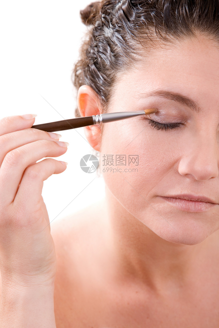 应用眼水黑发眼睛护理皮肤化妆品刷子女性女性化眼影图片