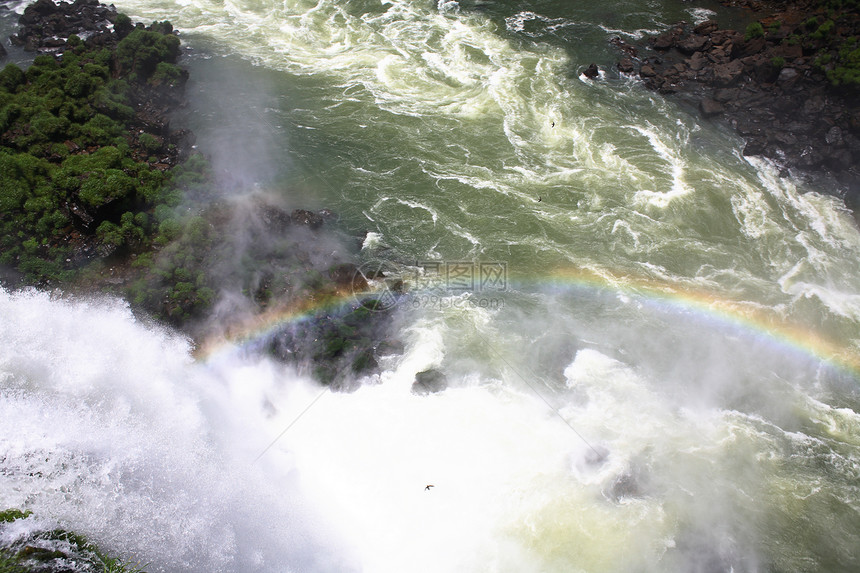 伊瓜苏 Iguazu Iguau 瀑布  大型瀑布绿色高度岩石荒野流动淡水森林图片