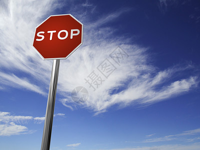 停止签名过境路标控制蓝色插图天空白色注意力道路对象高清图片