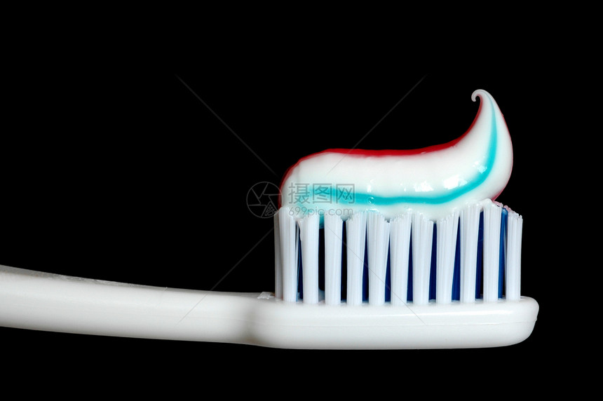 带有牙膏的牙刷浴室微笑打扫卫生牙医牙齿黑色图片