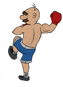 卡通短裤拳箱式卡通片运动短裤短袜拳击手拳击斗争插图手套男人背景