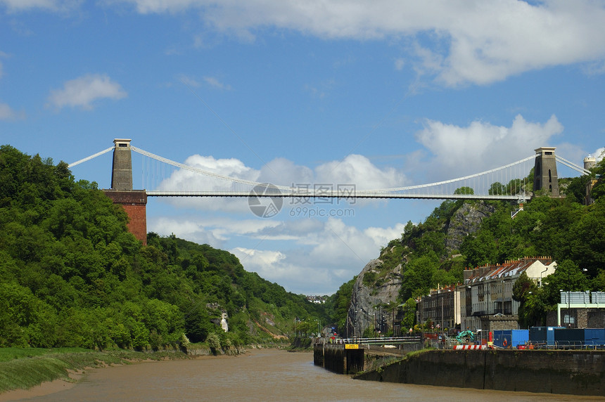 Clifton悬吊桥世界工程地标码头多云历史仓库蓝色水路跨度图片