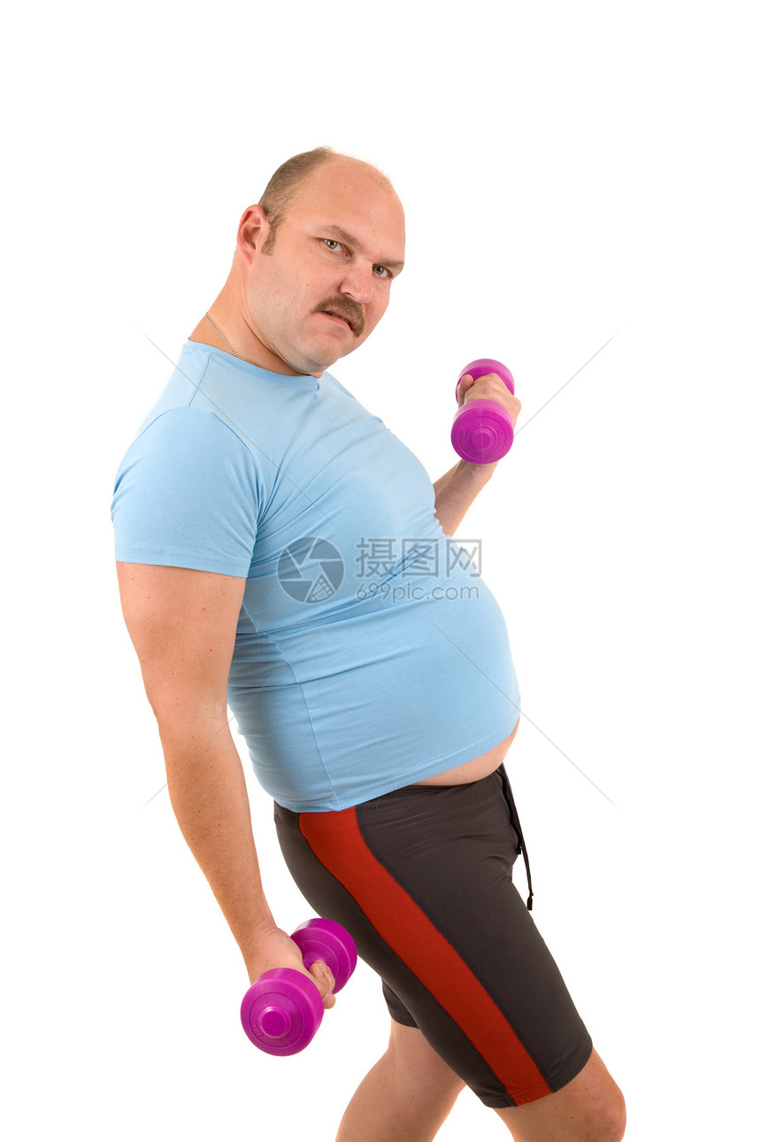 超重男子健身图片