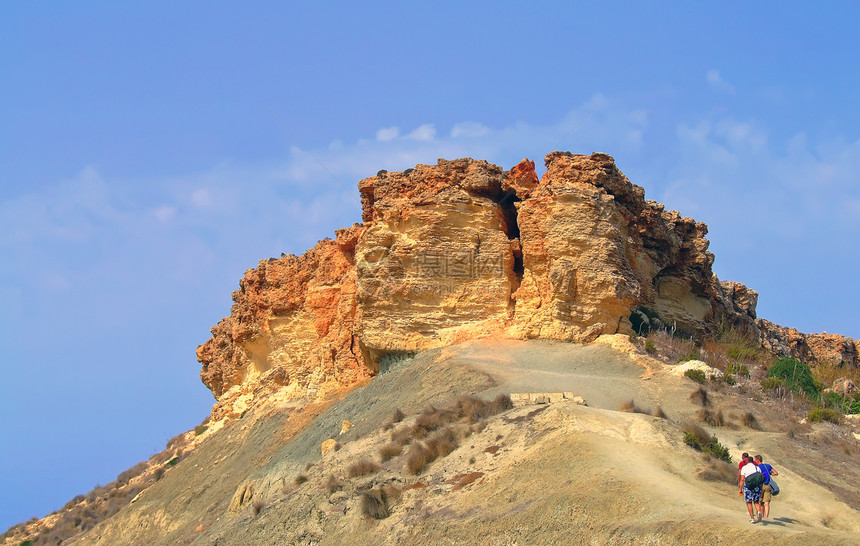 特雷克冒险家登山者天空石灰石支撑岩石运动爬坡海岸医学图片