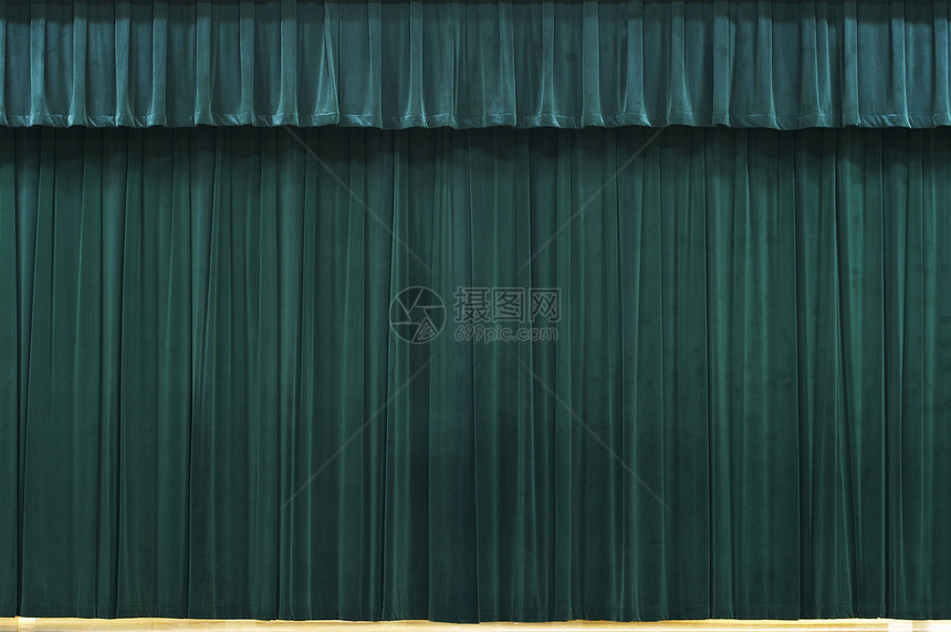绿绿色电影歌剧画廊生产窗帘织物戏剧布料娱乐展示图片