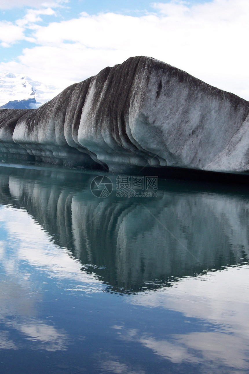冰岛冰川蓝色反射文章全球白色旅游明信片图片