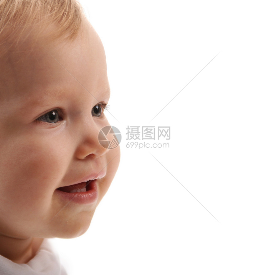 婴孩婴儿孩子快乐微笑男生白色好奇心女孩们童年家庭眼睛图片