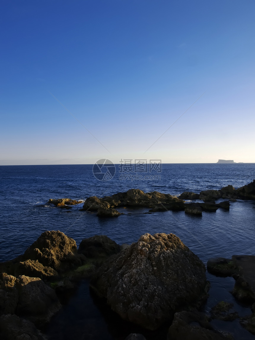 地中海居民风景环境医学天蓝色沿海天顶地平线场景蓝色假期图片