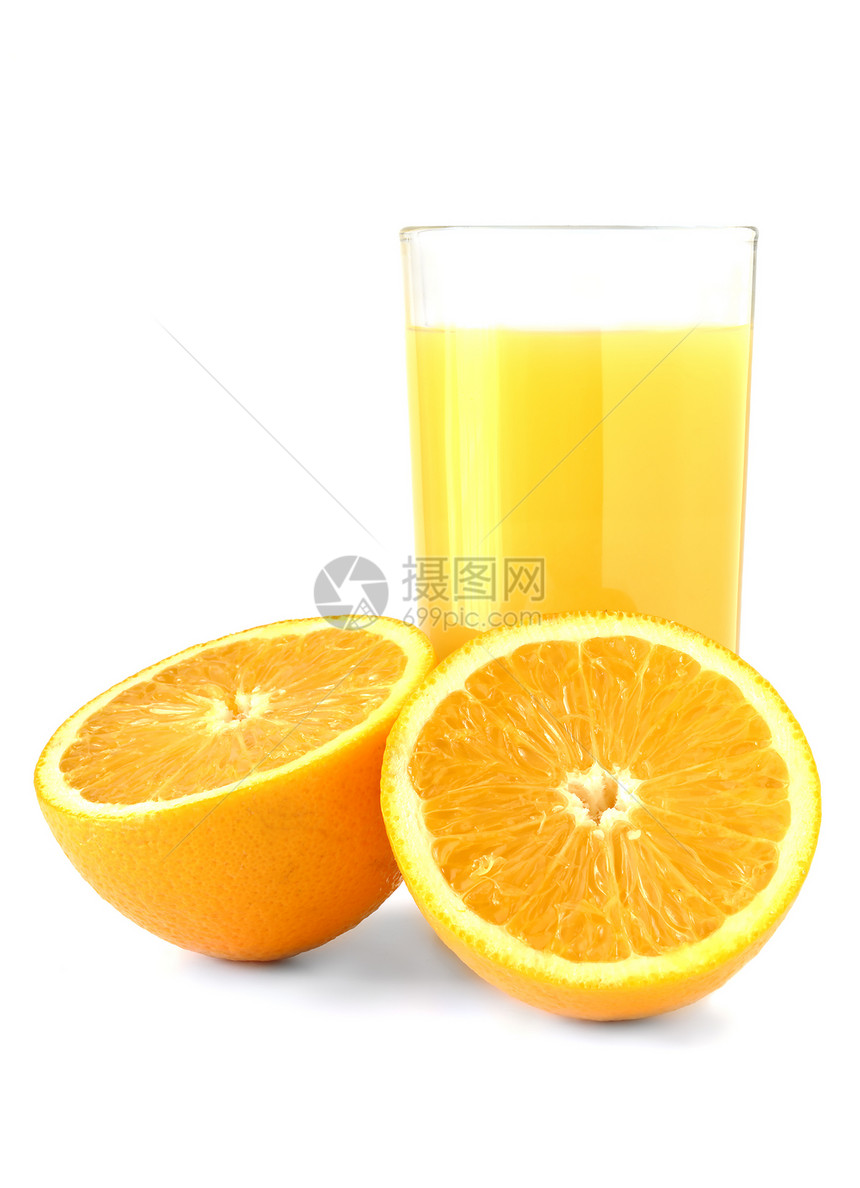 新鲜橙汁水果营养液体肉质饮料早餐果汁玻璃图片