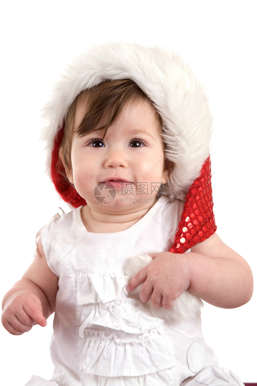 可爱的圣诞节宝宝孩子们庆典微笑幸福白色季节性女婴孩子女孩季节图片