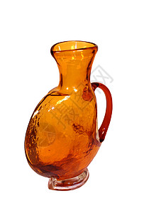 白色背景的橙色花瓶背景图片