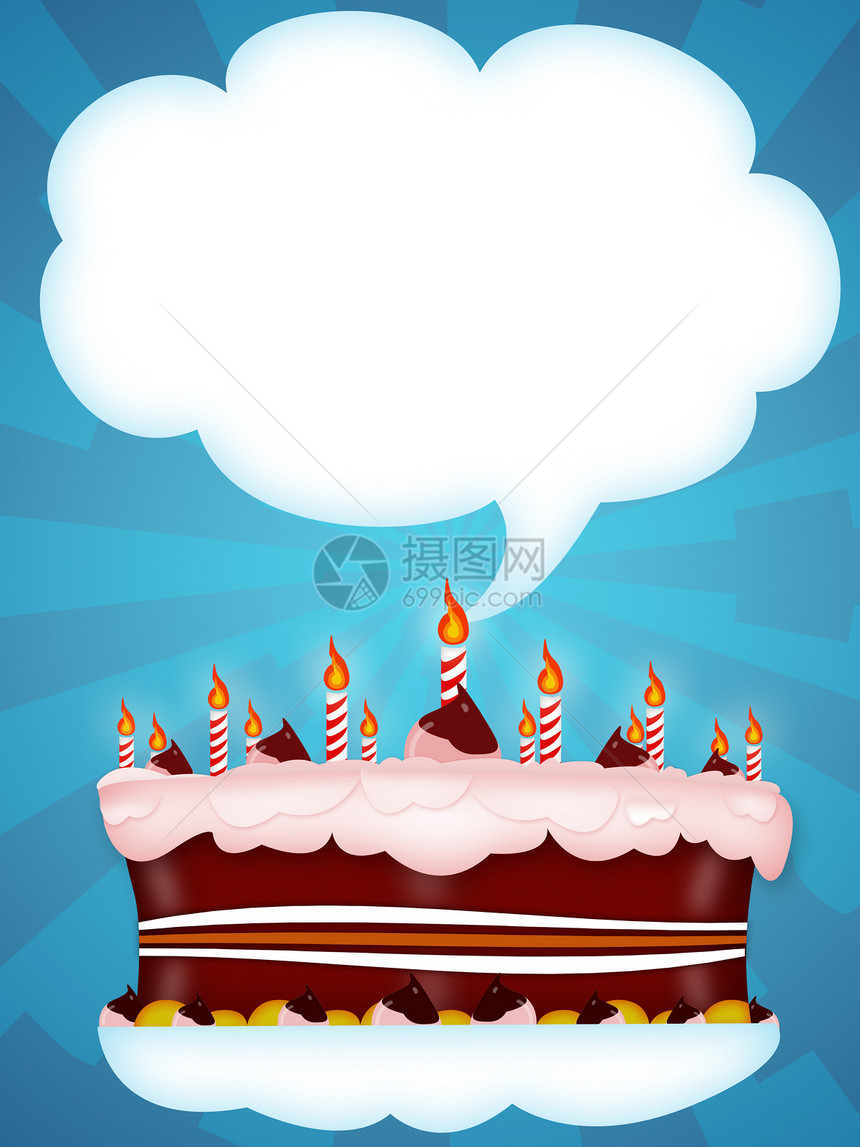 生日庆典巧克力派对蛋糕周年礼物蜡烛甜点纪念日点燃图片
