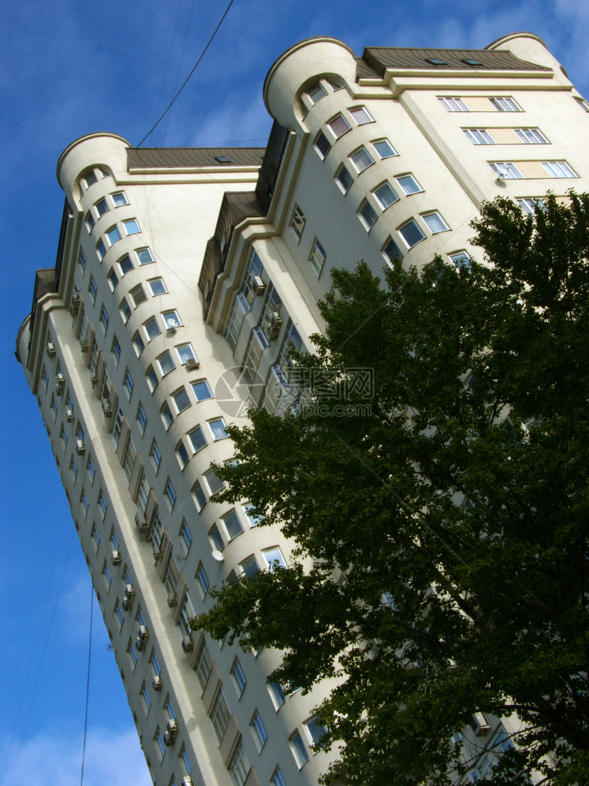 建筑大楼生活财产天空阳光窗户建筑学城市蓝色市中心场景图片