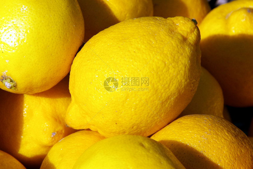 新鲜柠檬食物蔬菜水果黄色果汁图片