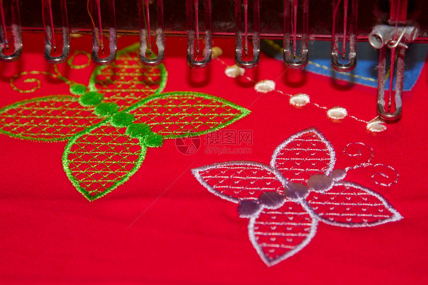 制造制成品织物数字衣针样本模式刺绣缝纫线程生产球衣图片
