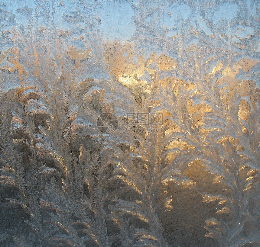 玻璃上的冰霜模式图片