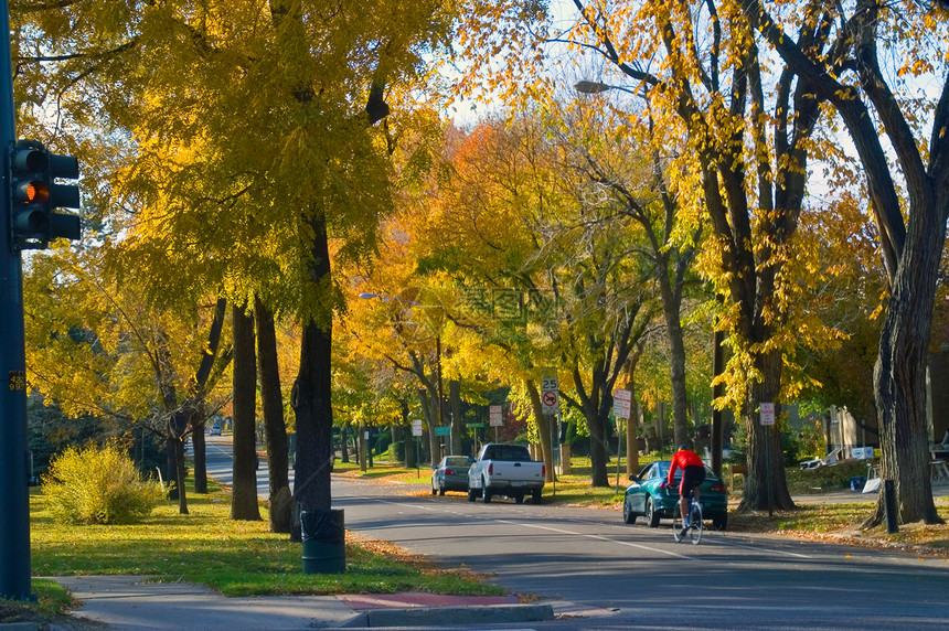 秋瀑的丹佛市街道图片