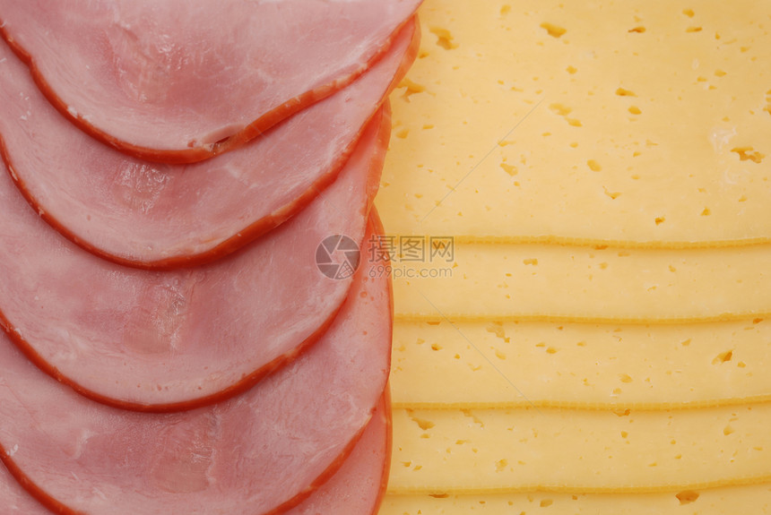 火腿 奶酪和面包牛肉饮食红色小吃早餐猪肉产品奶制品粉色食物图片