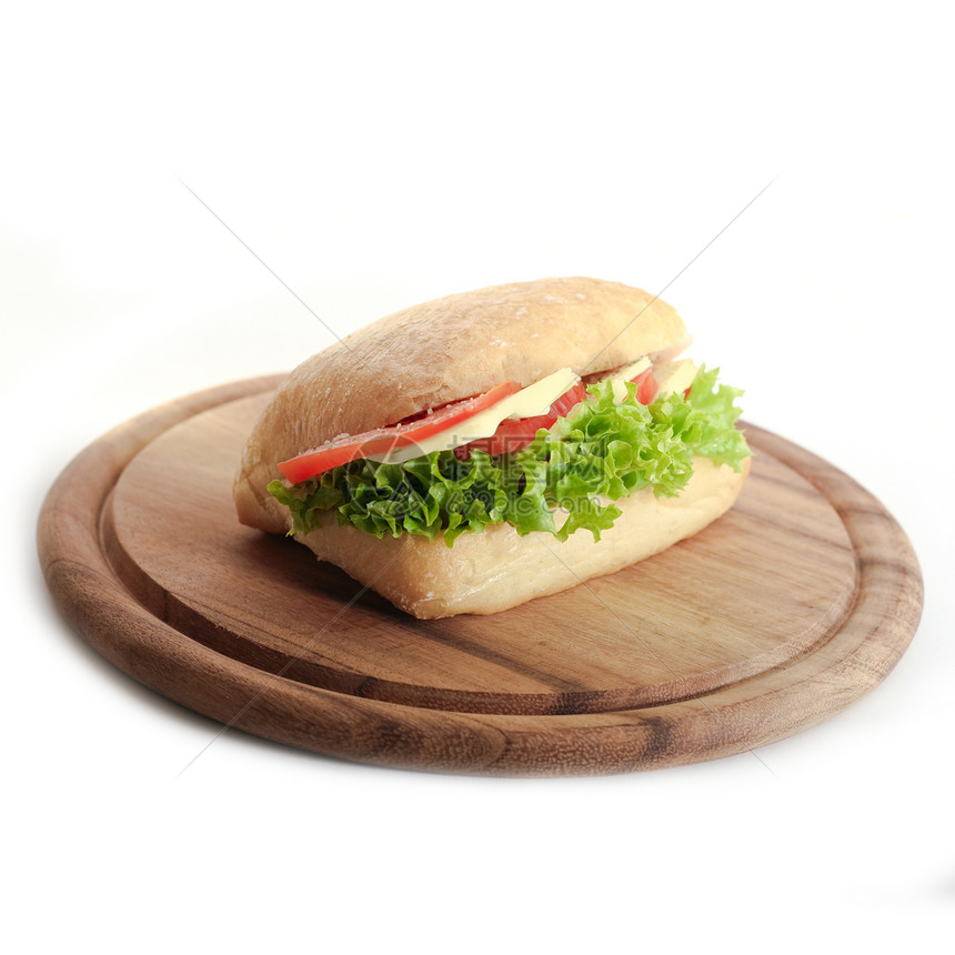 Mozzarella三明治沙拉午餐餐厅盘子早餐蔬菜面包木头小吃食物图片