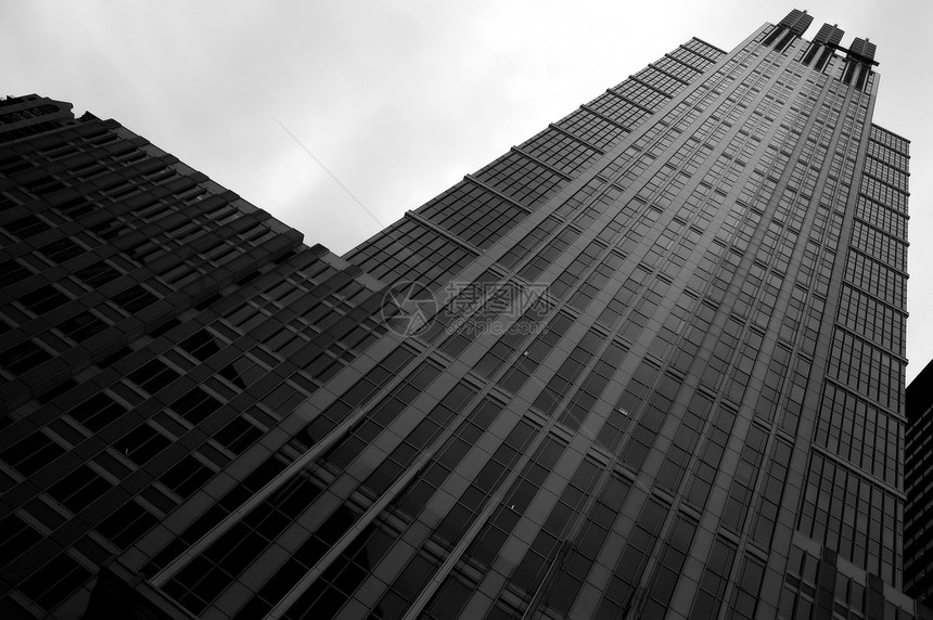 芝加哥建筑窗户房地产玻璃办公楼全球场所建筑学黑与白对比度城市图片