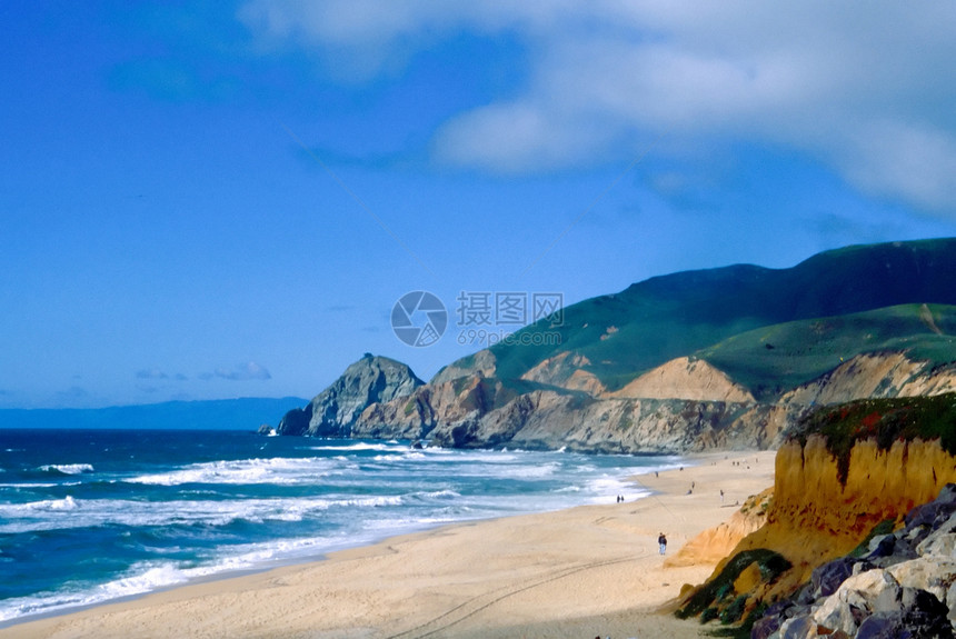 太平洋海滩a城市娱乐游客旅行海岸海洋冲浪者小径国家理发师图片