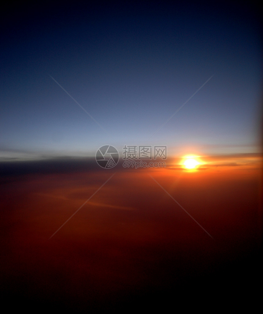 日落天空天堂水平场景全景阳光太阳地平线风景图片