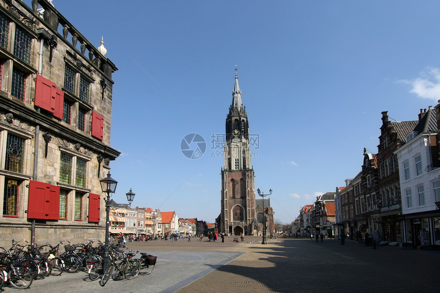 Delft教堂塔图片