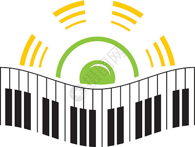 钢琴元素音乐标志元素俱乐部符号旋律舞蹈录音概念标识歌曲艺术插画