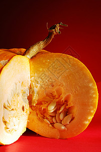 南瓜蔬菜农业食物红色种子花园圆形灯笼橙子收成背景图片