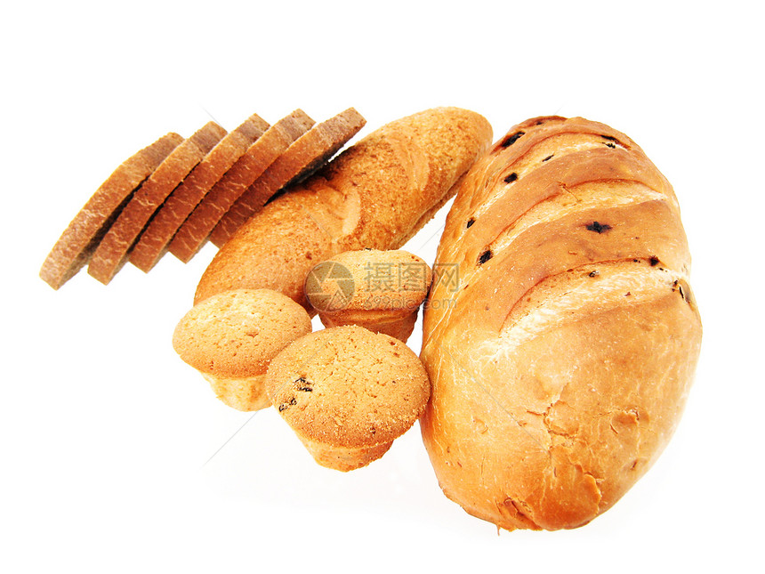 面包和小圆面包糕点午餐包子美食白色小吃食物甜点蛋糕图片