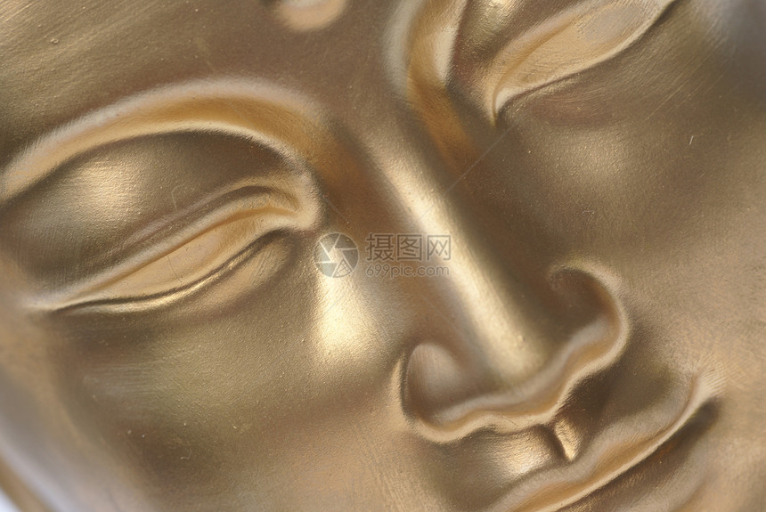 一张金色的脸宗教眼睛文化雕像精神智慧上帝对角线宏观金子图片