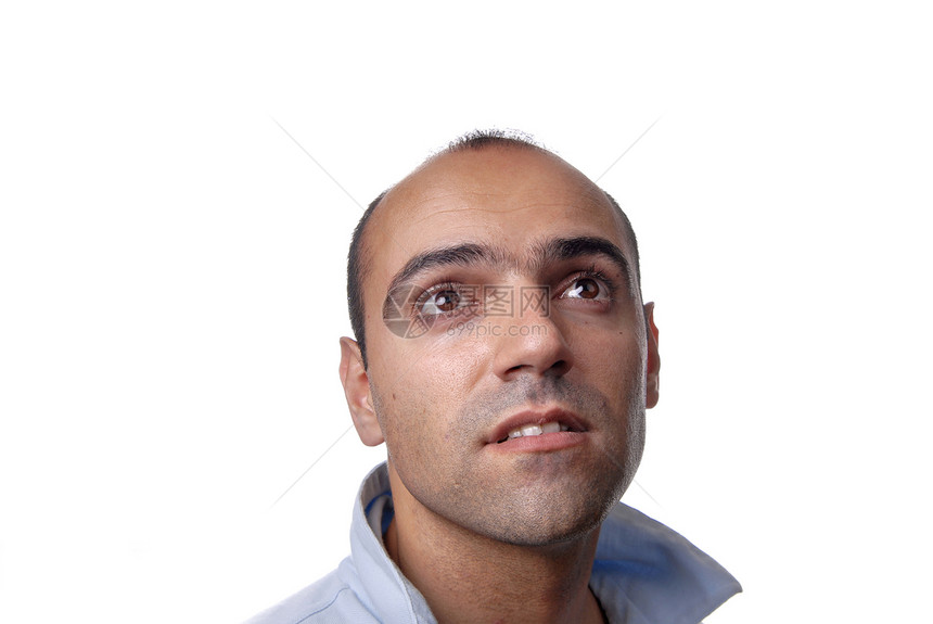 男性头发冒充工作室男生男人眼睛成人棕色姿势白色图片